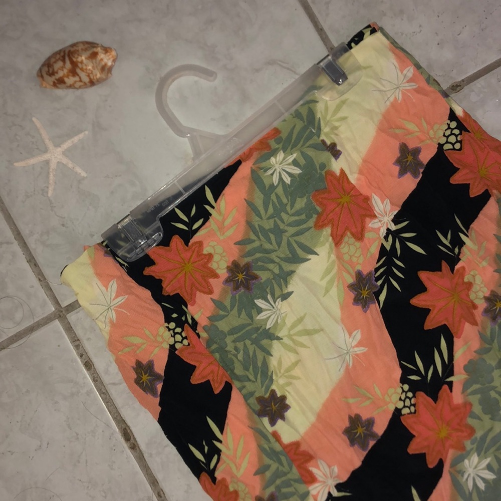 Vintage Floral Print Maxi Skirt